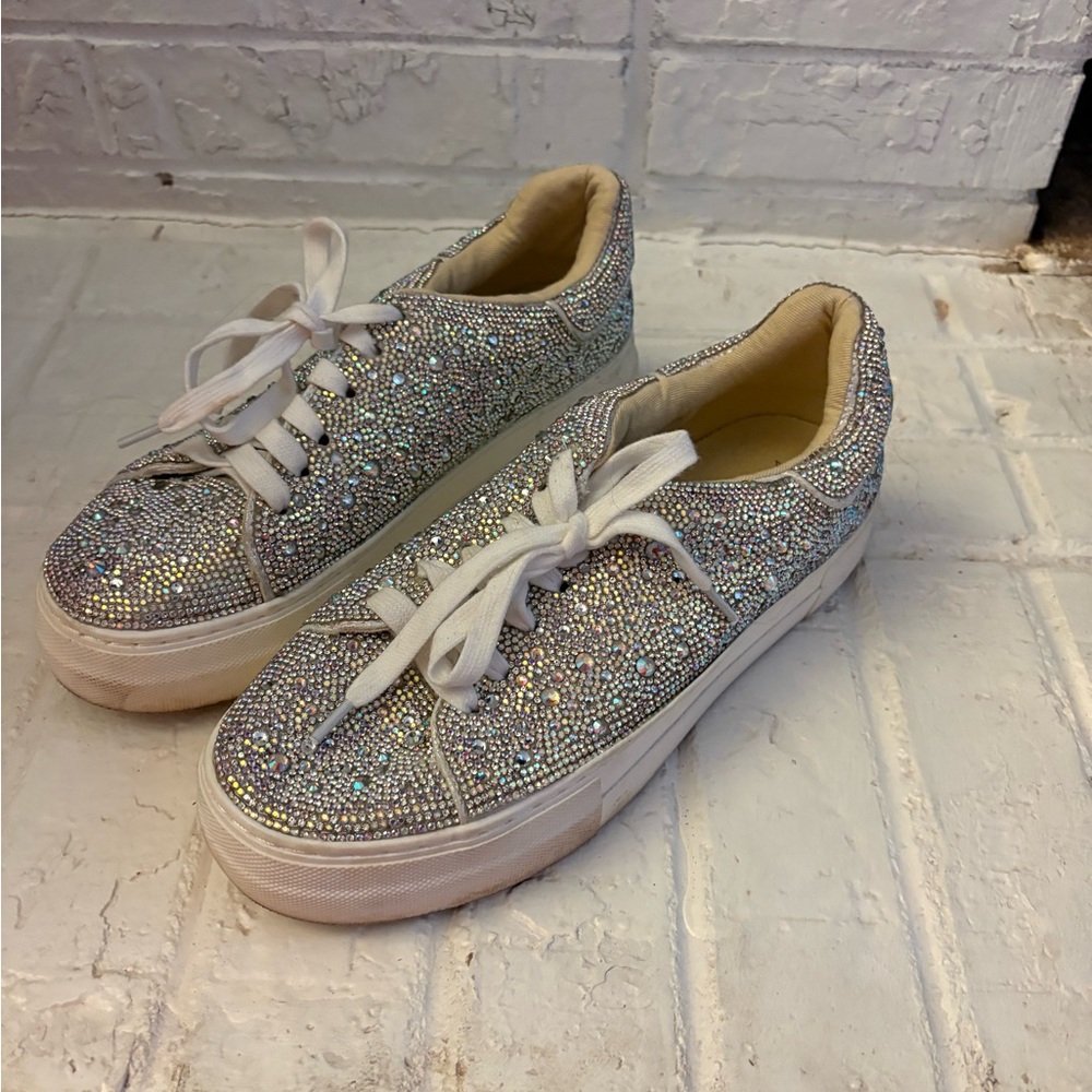 Betsey Johnson Sparkling Silver Women's Sneakers